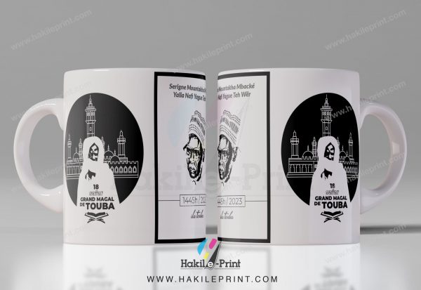 Mugs | Tasses Magal Touba | Cheikh Amadou Bamba & Actuel Khalife Serigne Mountakha Bassirou Mbacké | Double face