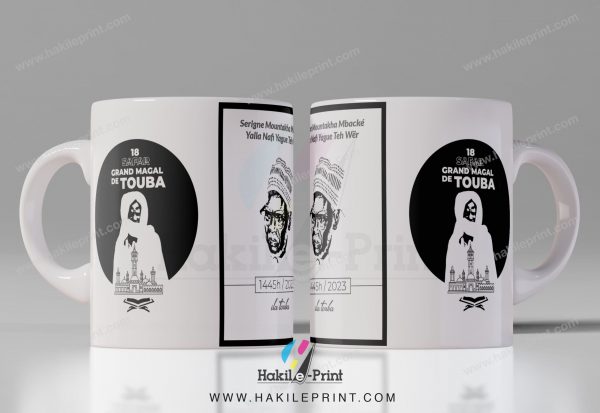 Mugs | Tasses Magal Touba | Cheikh Amadou Bamba & Actuel Khalife Serigne Mountakha Bassirou Mbacké | Double face