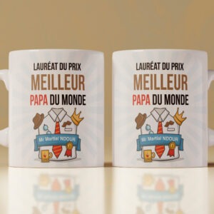 Mugs | Tasses Laureat du prix | Meilleure Papa du monde | Double face