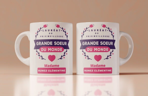 Mugs | Tasses Laureat du prix | Meilleure Grande Sœur du monde | Double face