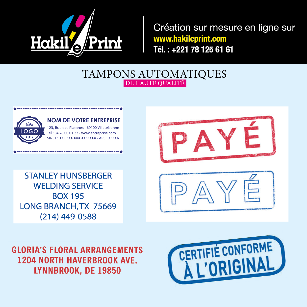 Tampon / Cachet Rectangle Express + Conception Graphique Offerte – Image 6